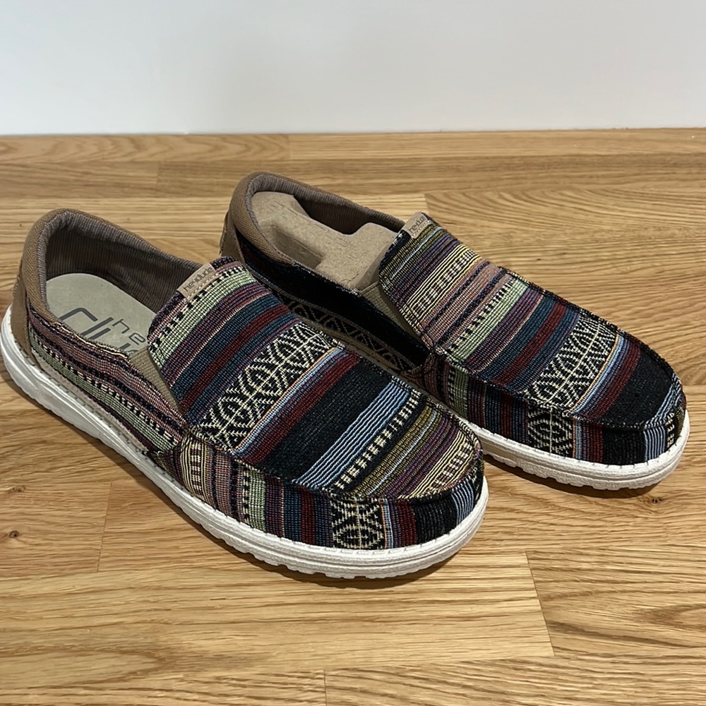 Hey Dude Multicolor Striped Slip-On Sneakers